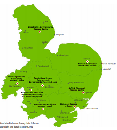 East of England regional map